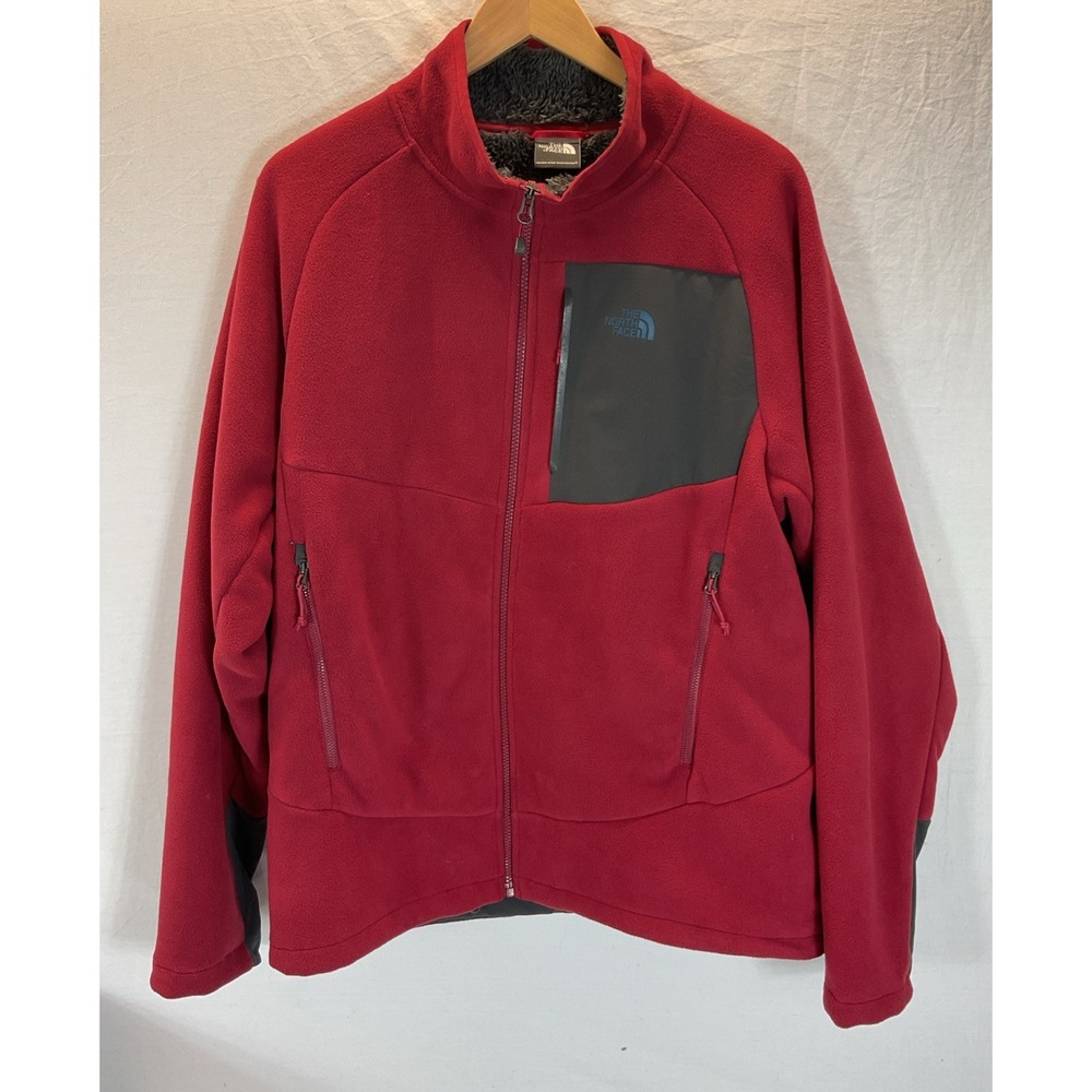 The North Face Chimborazo Jacket Mens L Full Zip Red Fleece Lined